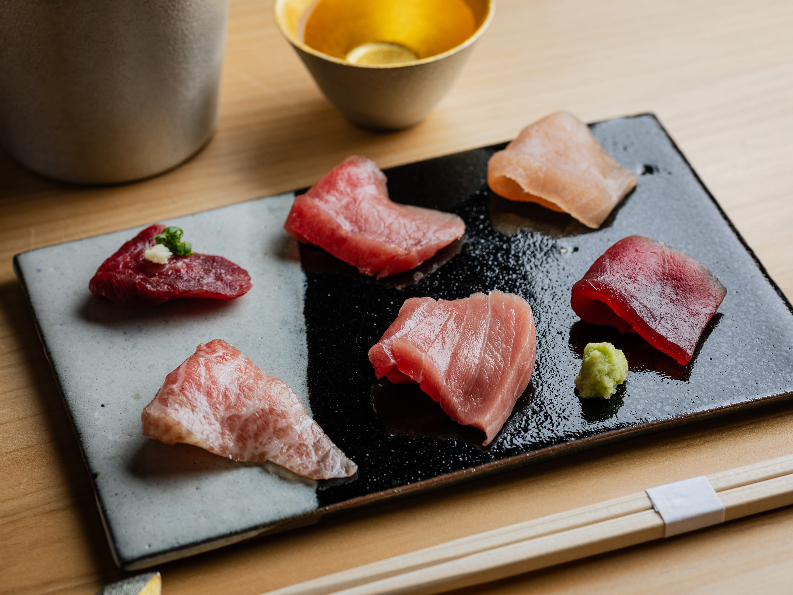 SUSHI SHIOGAMAKOU GINZA KIWAMI_Tuna Sashimi 6 kinds of comparison - You will be amazed at the difference in taste.