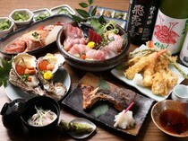 Kaisen-sumiyakidokoro Genya_Course meals - full of seasonal recommendations. 
