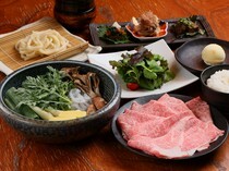 Oniwasoto Fukuwauchi_Sukiyaki Course - You can choose from excellent beef and pork grown up in Hokkaido.