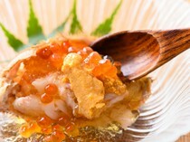 Fuuka_Hairy Crab and Sea Urchin with Dashi Jelly - Be impressed by the luxurious collaboration of seafood.