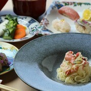 Miyajimazushi Maimon_Seto - Lunch course with nigiri and cold pasta.