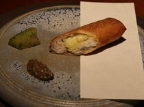 Counter French Kirishima_Wakayama Kumano Ayu Spring Roll - Aromatic and fragrant dish using seasonal sweetfish.