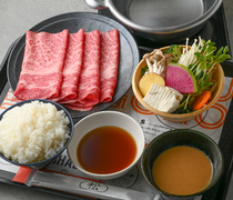 Hitori Shabu Shabu Nanadaime Matsugoro Shinjuku Toho Bldg. Branch_Premium Loin Set - fully enjoy matured Black Wagyu beef