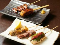 Sakedokoro Umaiya_Assortment of 5 Types of Yakitori (grilled, skewered chicken) - freshly slaughtered that very morning and charcoal-grilled