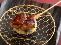 Pontocho Kushiyoshi_Eggplant with Foie Gras - The rich truffle sauce is fragrant.