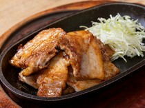 Kinsaiya Hakata Eki Chikagai Branch_Grilled Thick-cut Pork Belly with Special Miso Sauce - Miso sauce enhances the flavor of the meat and makes it unforgettable once you try it.