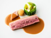 Le jardin fukui_Duck Breast Roti and Tight Croquette with Pearl Barley Risotto - The beautiful visuals are inspiring.