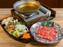 Niku no Asatsu_Golden Shabu-shabu of Choice Omi Beef - One of Japan's three major Wagyu brands with special broth.