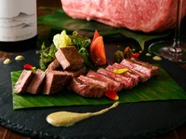Okinawa Kaiseki Akasaka Tantei_Grilled Dish of Yaeyama Kyouri Beef - The brand-name beef is raised by calf farmers in the Yaeyama Islands.