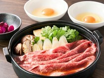 Ginza Cobau Namiki-dori branch_Sukiyaki - the exquisite Japanese Black Beef served in Nambu ironware