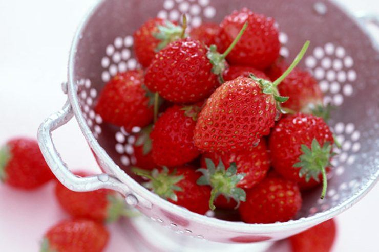 Sweet and aromatic spring strawberries